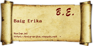 Baig Erika névjegykártya